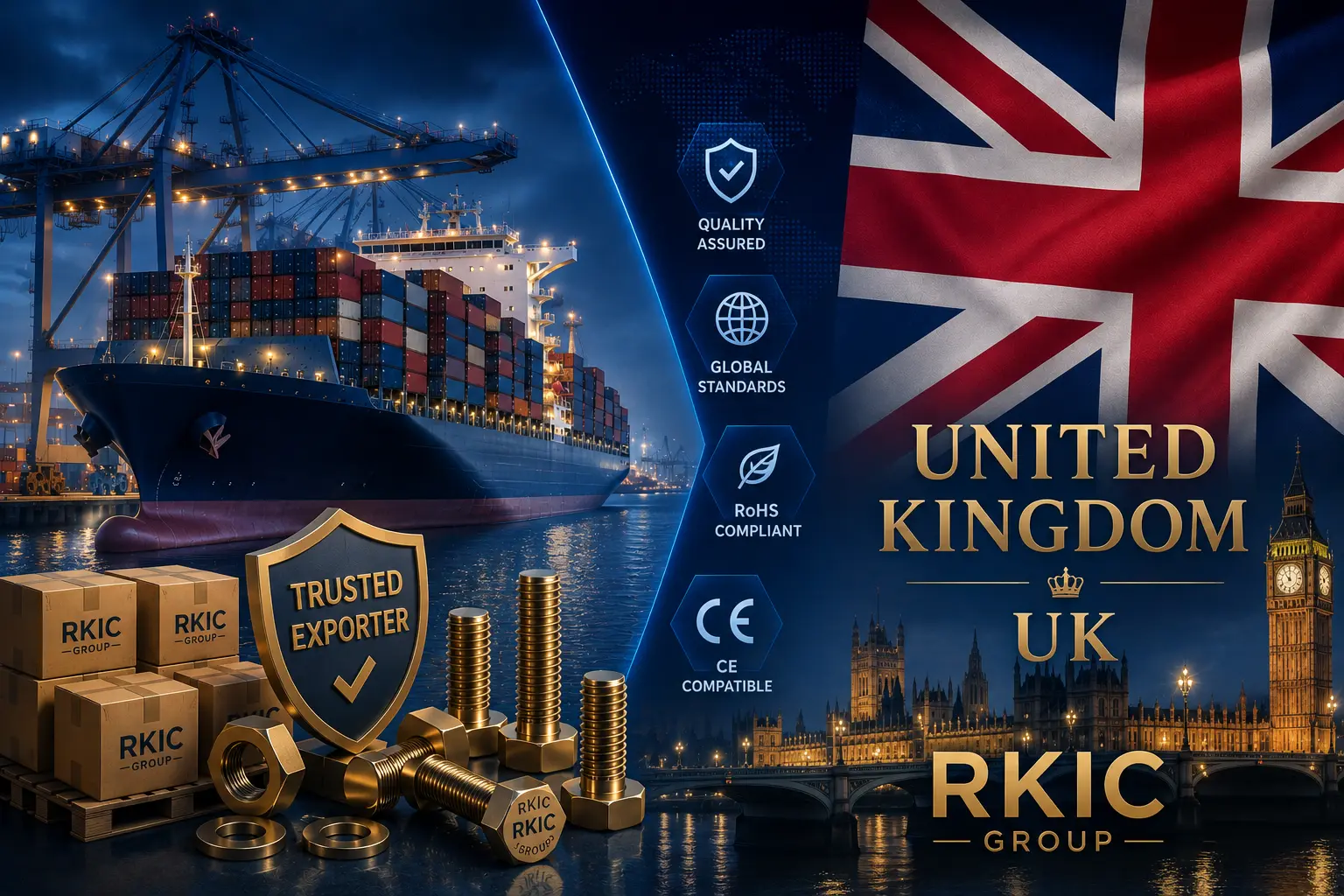 Brass Fasteners Export to United Kingdom